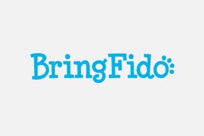 Logo of "bringfido" in blue text on a light gray background, endorsed by veterinarians.